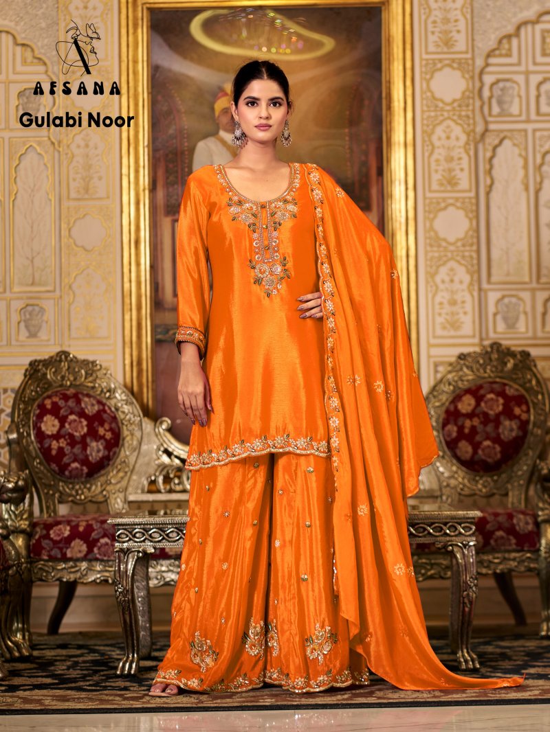 Gulabi Noor By Afsana Chinon Fancy Readymade Suits 